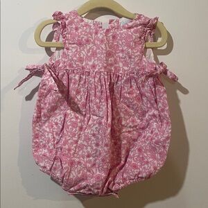 Elephantito Pink Floral Bubble Romper - 9 Months